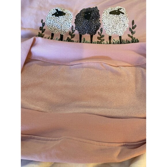 Sweatshirt Size 0XL (12-14) Soft Pink Lightweight with Sheep Pullover Soft - Picture 8 of 11